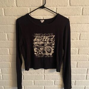 Garage Black Graphic Long Sleeve Tee